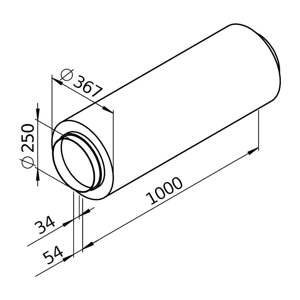 Helios Rohrschalldämpfer FSD 250 flexibel, Länge 1m, DN 250... HELIOS-00680 4010184006800 (Abb. 2)
