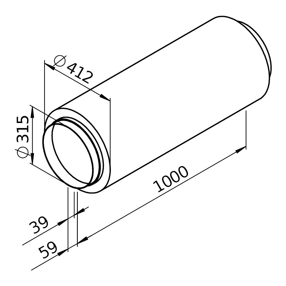 Helios Rohrschalldämpfer FSD 315 flexibel, Länge 1m, DN 315... HELIOS-00681 4010184006817 (Abb. 2)