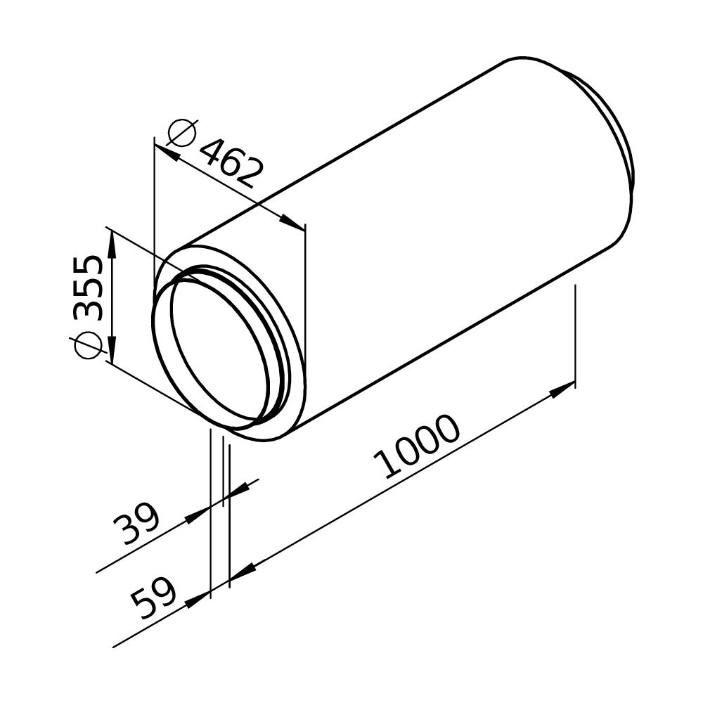 Helios Rohrschalldämpfer FSD 355 flexibel, Länge 1m, DN 355... HELIOS-00682 4010184006824 (Abb. 2)
