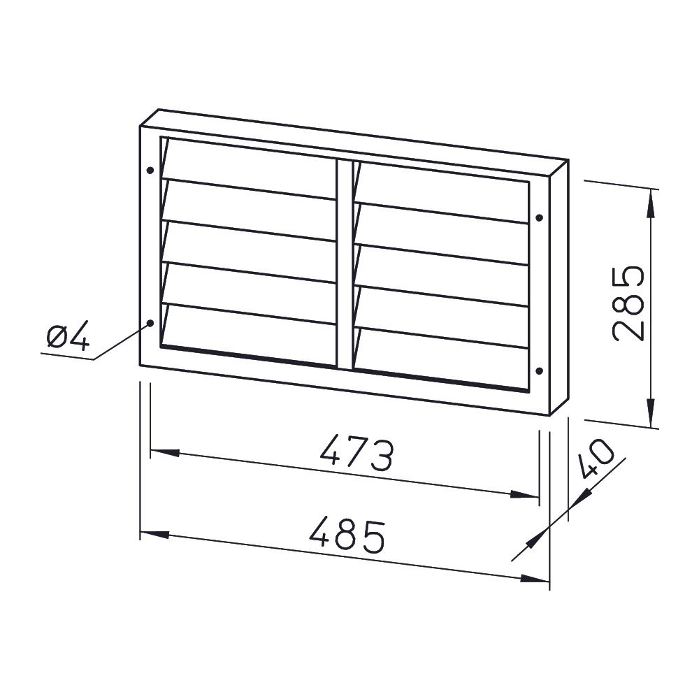 Helios VK 40/20 Verschlussklappe rechteckig DN 400, selbsttätig, Kunststoff, Hellgrau... HELIOS-00874 4010184008743 (Abb. 2)