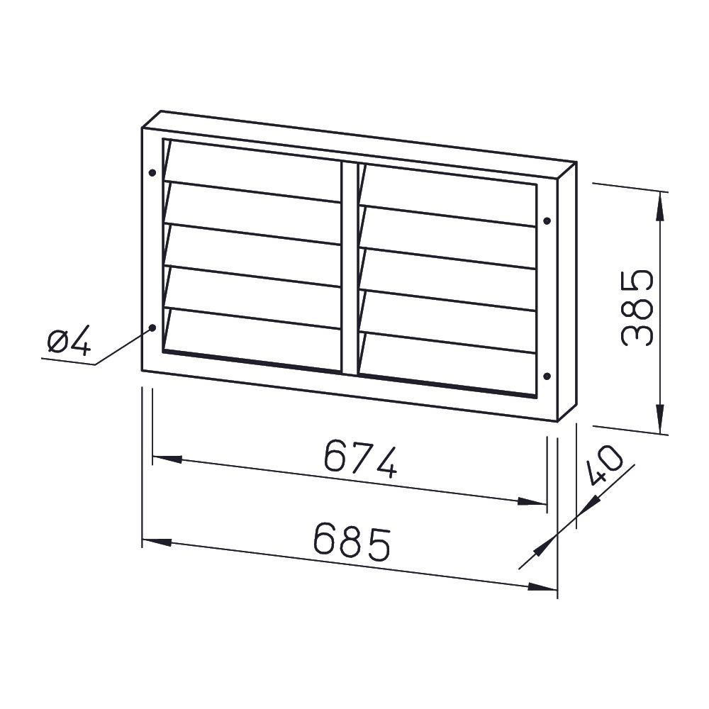 Helios VK 60/30 Verschlussklappe rechteckig DN 600, selbsttätig, Kunststoff, Hellgrau... HELIOS-00877 4010184008774 (Abb. 2)