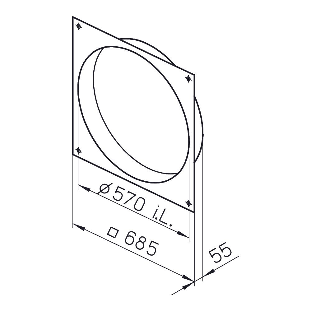 Helios F 560/630 Formstück DN 560, Adapter, Stahlblech verzinkt... HELIOS-00257 4010184002574 (Abb. 2)
