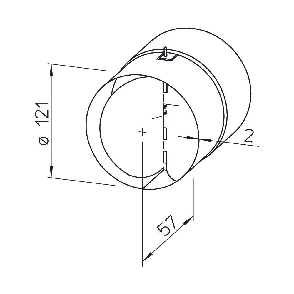 Helios RSKK 125 Rohrverschlussklappe DN 125, Kunststoff... HELIOS-05107 4010184051077 (Abb. 2)