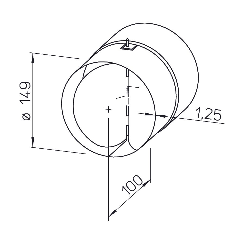 Helios RSK 150 Rohrverschlussklappe DN 150, Stahlblech/Aluminium/Edelstahl... HELIOS-05073 4010184050735 (Abb. 2)
