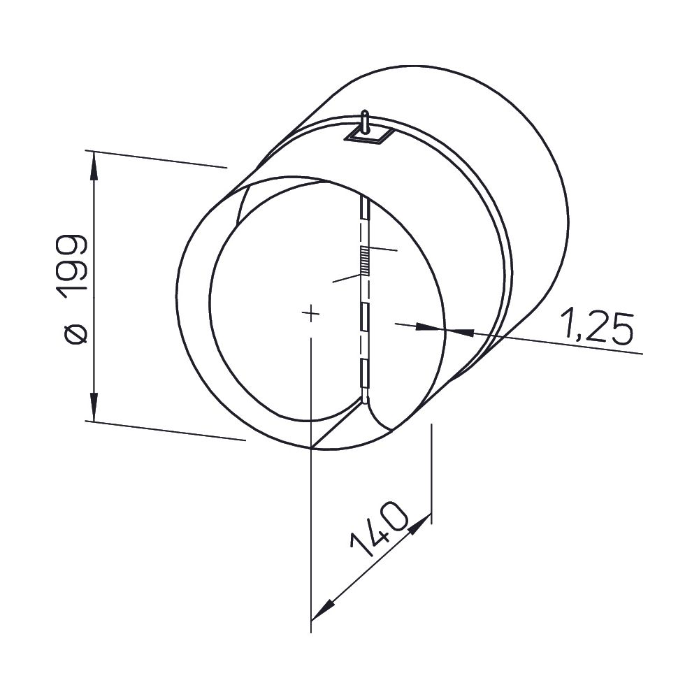Helios RSK 200 Rohrverschlussklappe DN 200, Stahlblech/Aluminium/Edelstahl... HELIOS-05074 4010184050742 (Abb. 2)