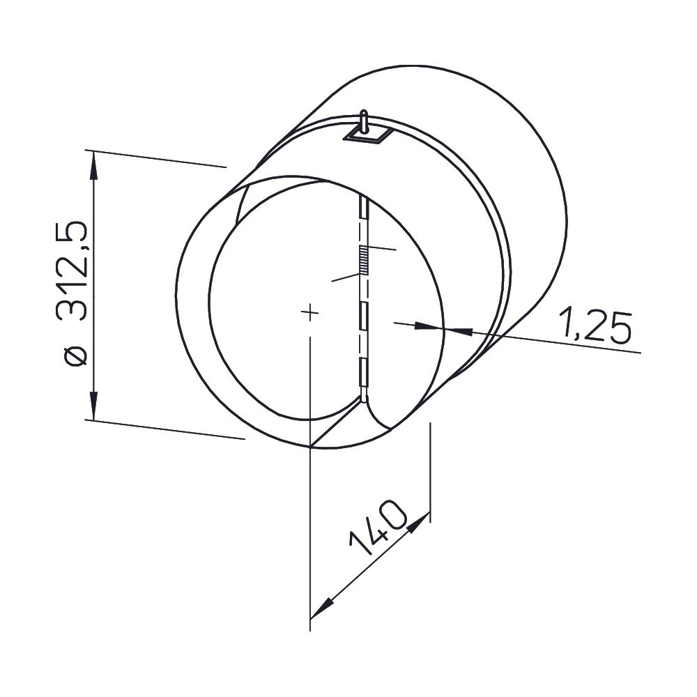 Helios RSK 315 Rohrverschlussklappe DN 315, Stahlblech/Aluminium/Edelstahl... HELIOS-05674 4010184056744 (Abb. 2)