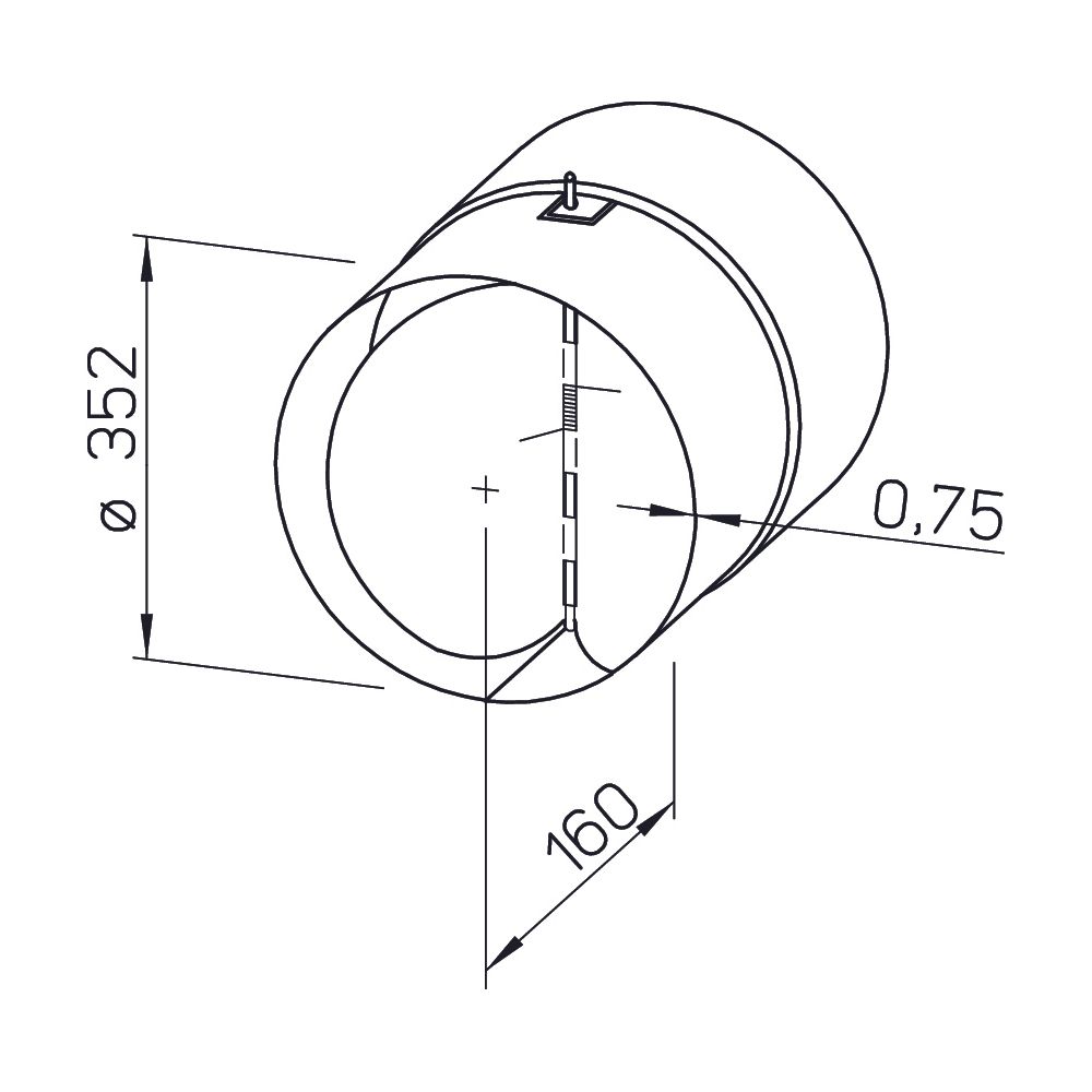 Helios RSK 355 Rohrverschlussklappe DN 355, Stahlblech/Aluminium/Edelstahl... HELIOS-05650 4010184056508 (Abb. 2)