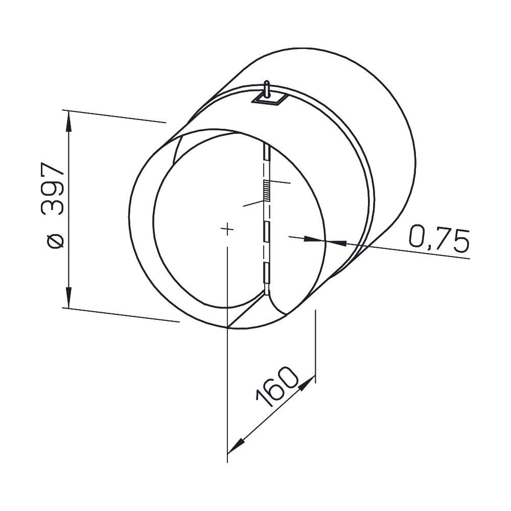 Helios RSK 400 Rohrverschlussklappe DN 400, Stahlblech/Aluminium/Edelstahl... HELIOS-05651 4010184056515 (Abb. 2)