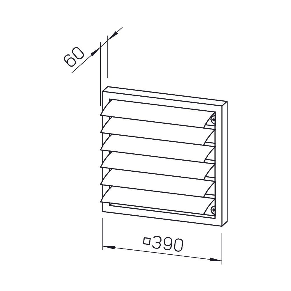 Helios RAG 355 Regenabweisgitter DN 35, Maschenweite 8mm, Kunststoff, Hellgrau... HELIOS-00753 4010184007531 (Abb. 2)