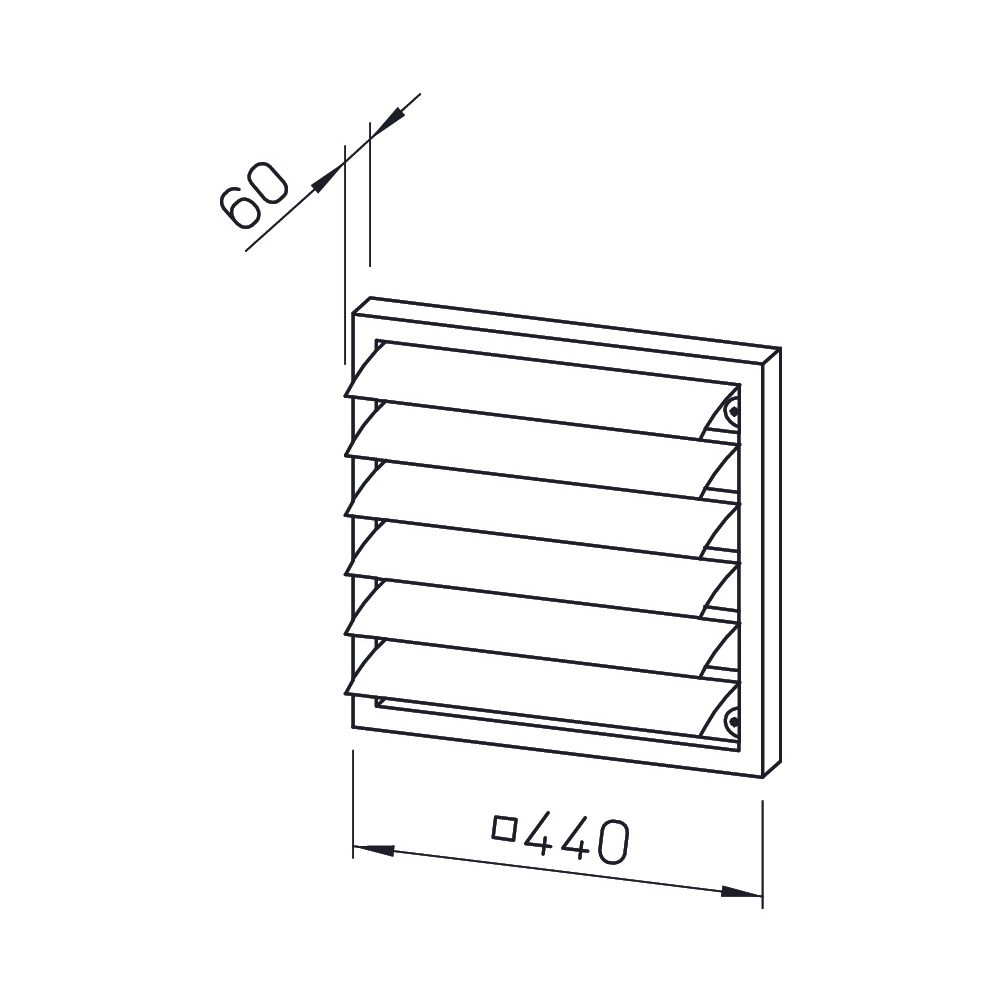 Helios RAG 400 Regenabweisgitter DN 40, Maschenweite 8mm, Kunststoff, Hellgrau... HELIOS-00754 4010184007548 (Abb. 2)