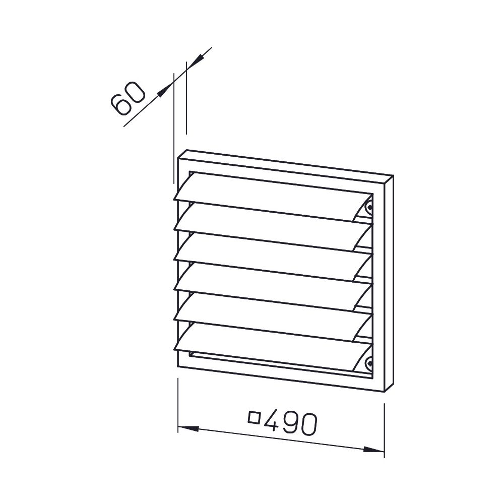 Helios RAG 450 Regenabweisgitter DN 45, Maschenweite 8mm, Kunststoff, Hellgrau... HELIOS-00755 4010184007555 (Abb. 2)