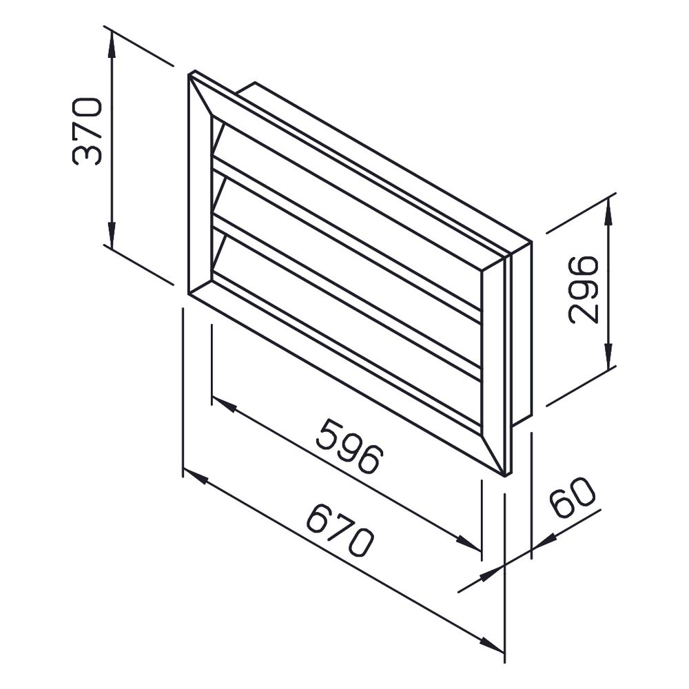 Helios WSG 60/30 Wetterschutzgitter rechteckig, 670x60x370mm, Aluminium naturfarben eloxi... HELIOS-00112 4010184001126 (Abb. 2)