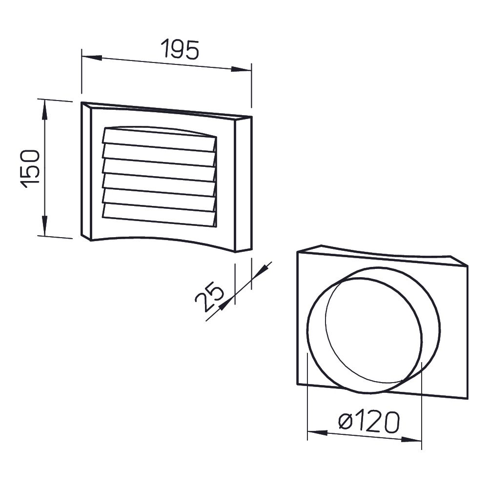 Helios LGM 125 Lüftungsgitter für Lüftungsöffnungen DN 125, Aluminium, Weiß lackiert... HELIOS-00258 4010184002581 (Abb. 2)