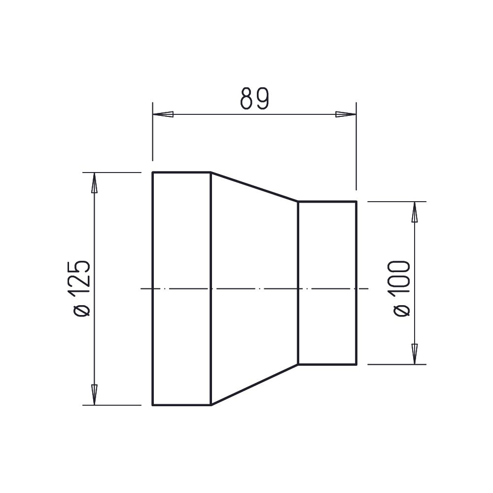 Helios RZ 125/100 Reduzierung von DN 125 auf DN 100, Kunststoff... HELIOS-05222 4010184052227 (Abb. 2)