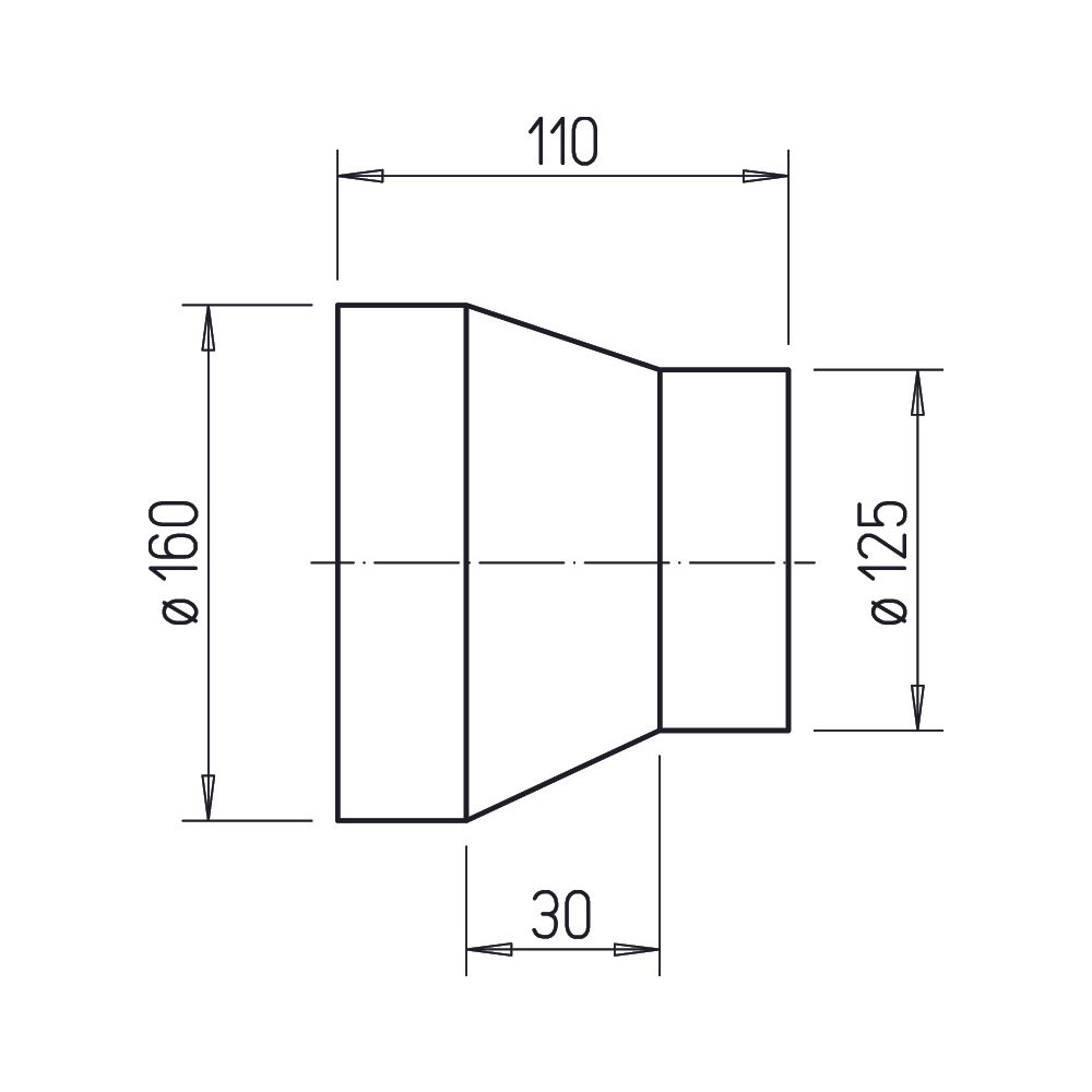 Helios RZ 160/125 Reduzierung von DN 160 auf DN 125, Stahlblech verzinkt... HELIOS-05729 4010184057291 (Abb. 2)