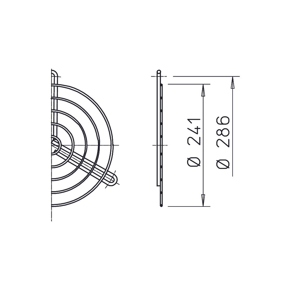 Helios SG 250 Schutzgitter zu Rohrflansch DN 250, kunststoffbeschichtet, Silbermetallic... HELIOS-01236 4010184012368 (Abb. 2)