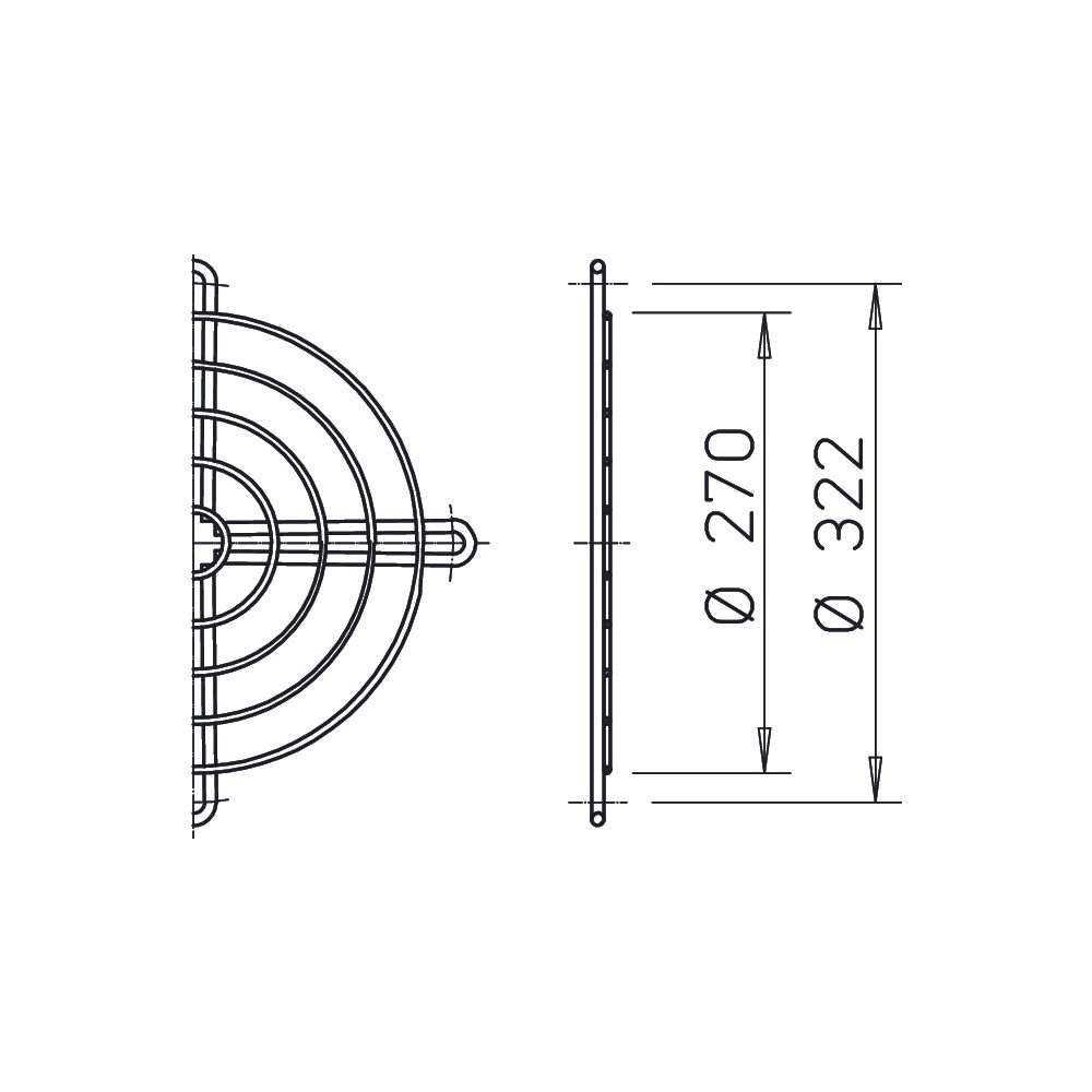 Helios SG 280 Schutzgitter zu Rohrflansch DN 280, kunststoffbeschichtet, Silbermetallic... HELIOS-01428 4010184014287 (Abb. 2)