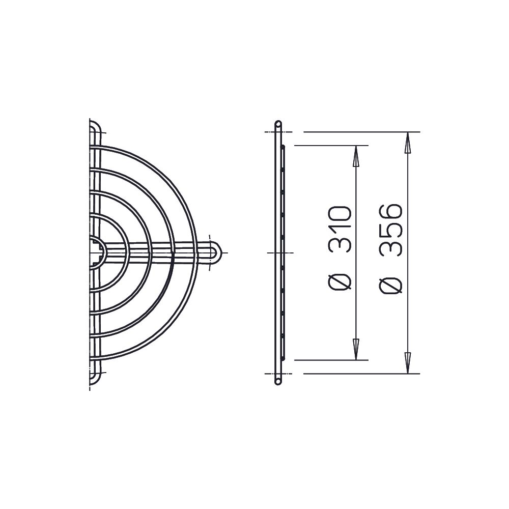 Helios SG 315 Schutzgitter zu Rohrflansch DN 315, kunststoffbeschichtet, Silbermetallic... HELIOS-01237 4010184012375 (Abb. 2)