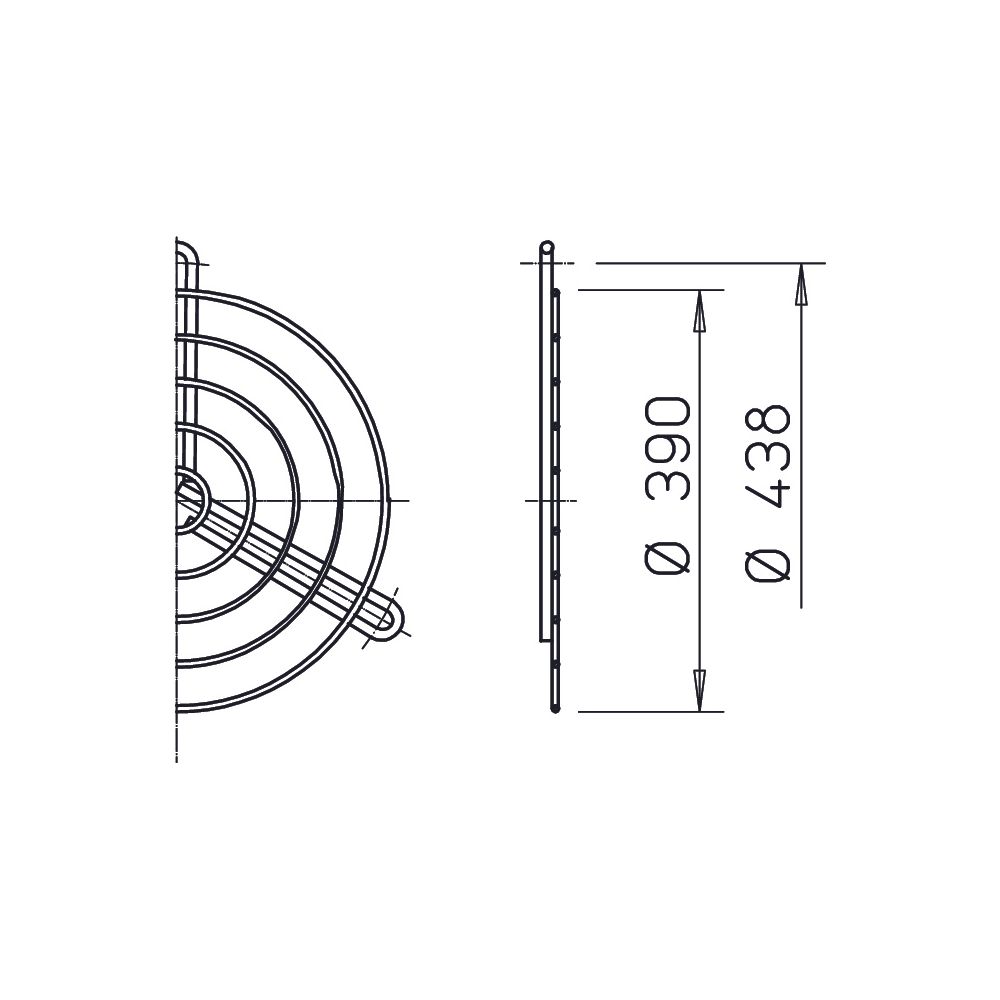 Helios SG 400 Schutzgitter zu Rohrflansch DN 400, kunststoffbeschichtet, Silbermetallic... HELIOS-01239 4010184012399 (Abb. 2)