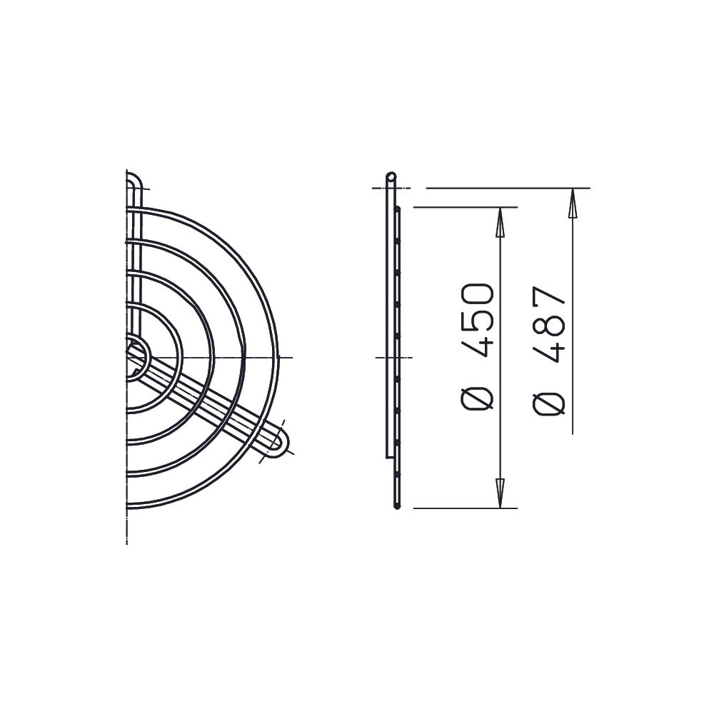 Helios SG 450 Schutzgitter zu Rohrflansch DN 450, kunststoffbeschichtet, Silbermetallic... HELIOS-01240 4010184012405 (Abb. 2)