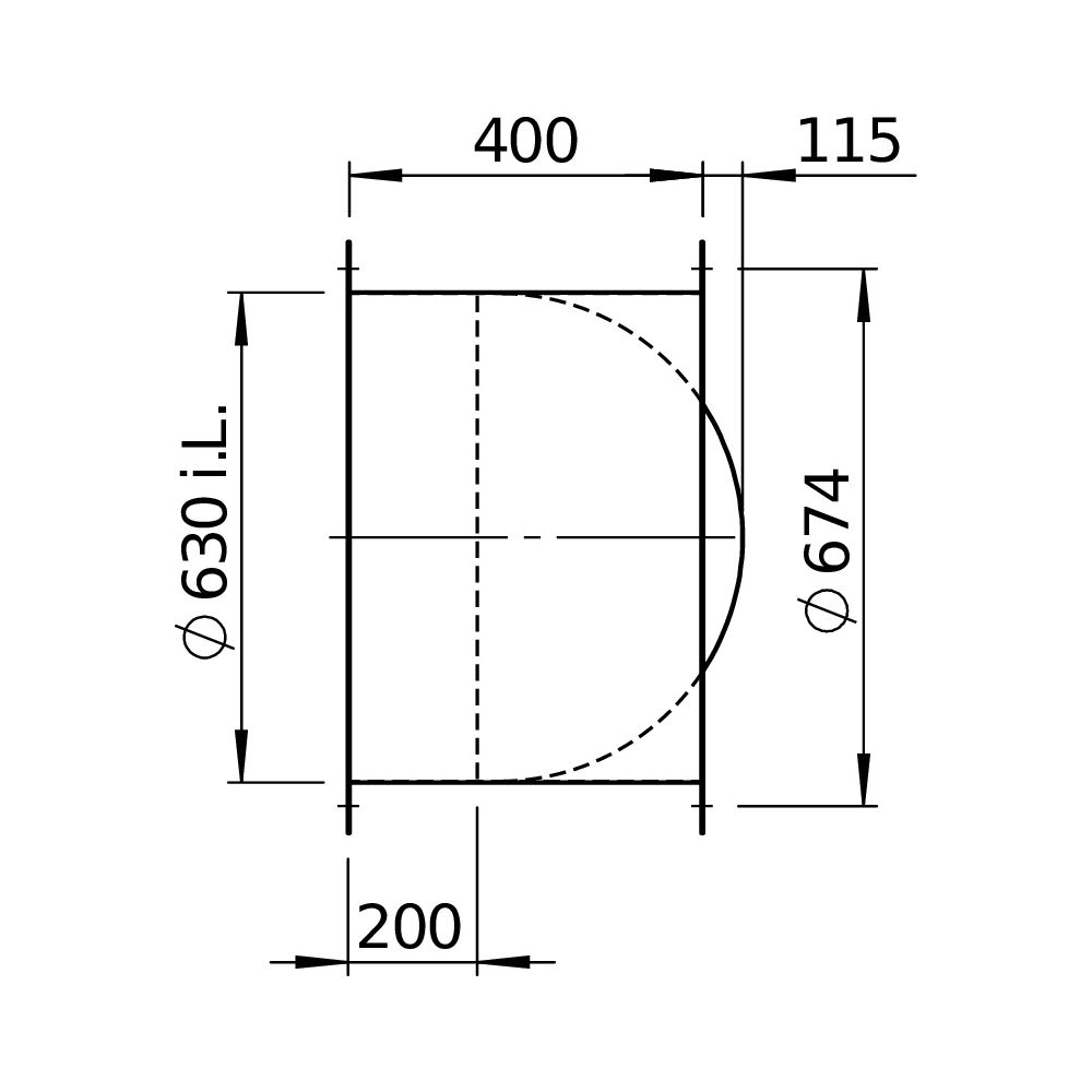 Helios Rohrverschlussklappe RVS 630, selbsttätig mit Feder, Klappen Aluminium, DN 630... HELIOS-02600 4010184026006 (Abb. 3)