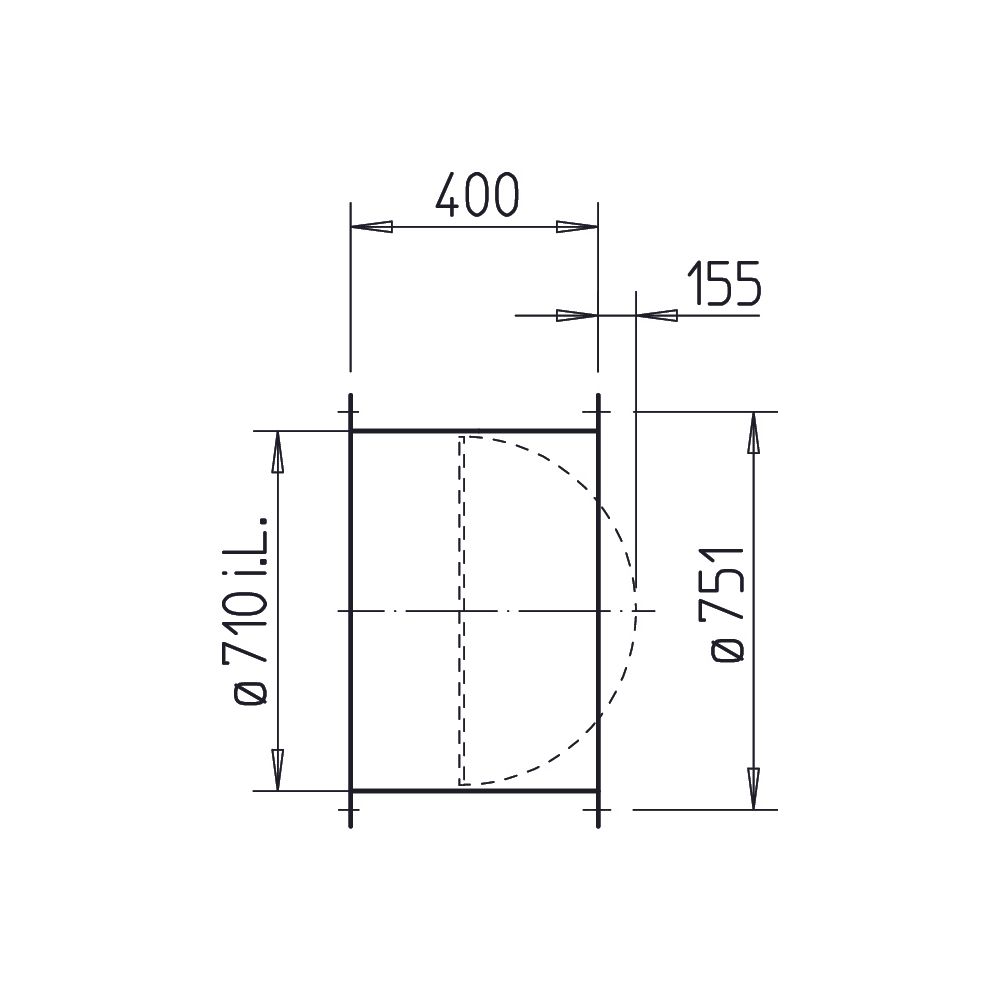 Helios RVS 710 Rohrverschlussklappe selbsttätig, mit Feder, DN 710, Klappen aus Alu... HELIOS-02601 4010184026013 (Abb. 2)