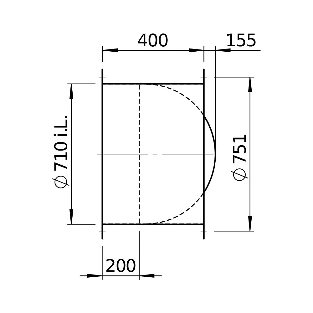Helios Rohrverschlussklappe RVS 710, selbsttätig mit Feder, Klappen Aluminium, DN 710... HELIOS-02601 4010184026013 (Abb. 3)