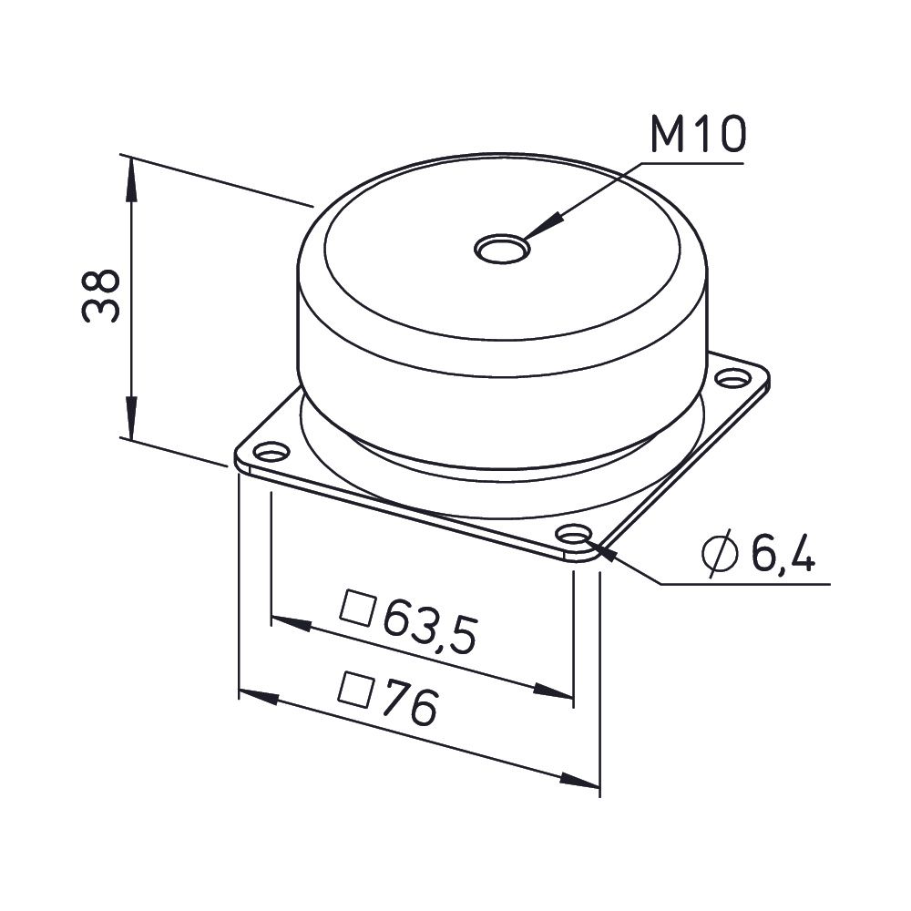 Helios SDZ 3 Schwingungsdämpfer für Zugbelastung, 4 Stück... HELIOS-01366 4010184013662 (Abb. 2)