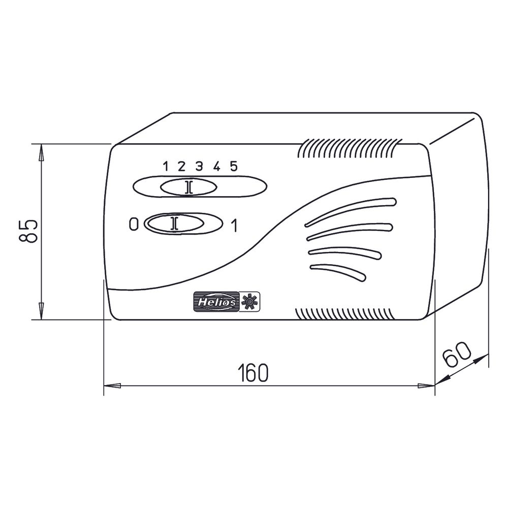 Helios TSW 0,3 Trafo-Drehzahlsteller 1-PH, 230V, 0,35A... HELIOS-03608 4010184036081 (Abb. 2)