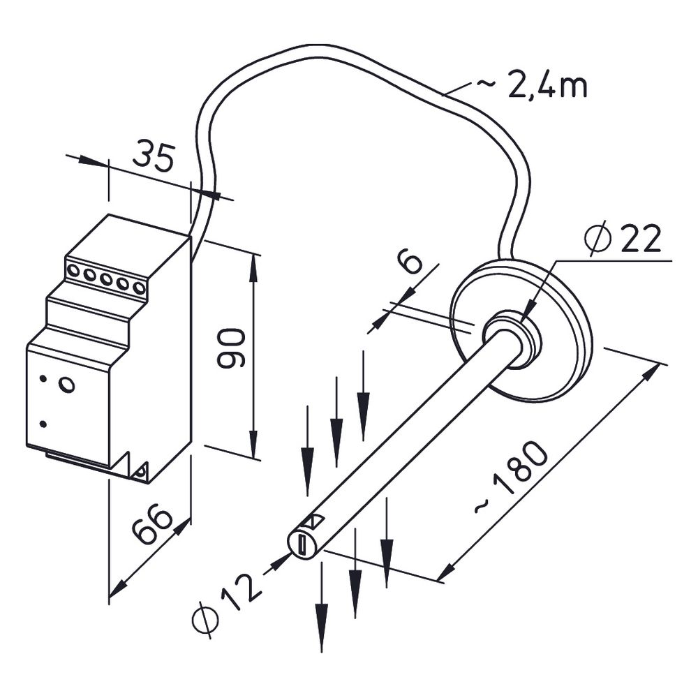 Helios SWE Strömungswächter elektronisch zur Überwachung des Luftstroms in einer Rohrstre... HELIOS-00065 4010184000655 (Abb. 2)