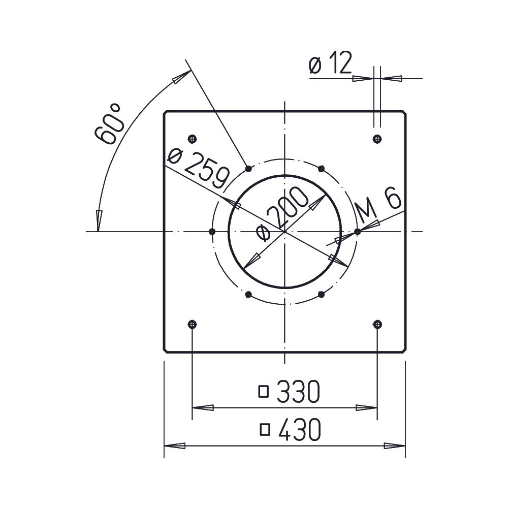 Helios FAP 200 Flansch-Anschlussplatte zu DVEC 200, Stahlblech verzinkt... HELIOS-08382 4010184083825 (Abb. 2)