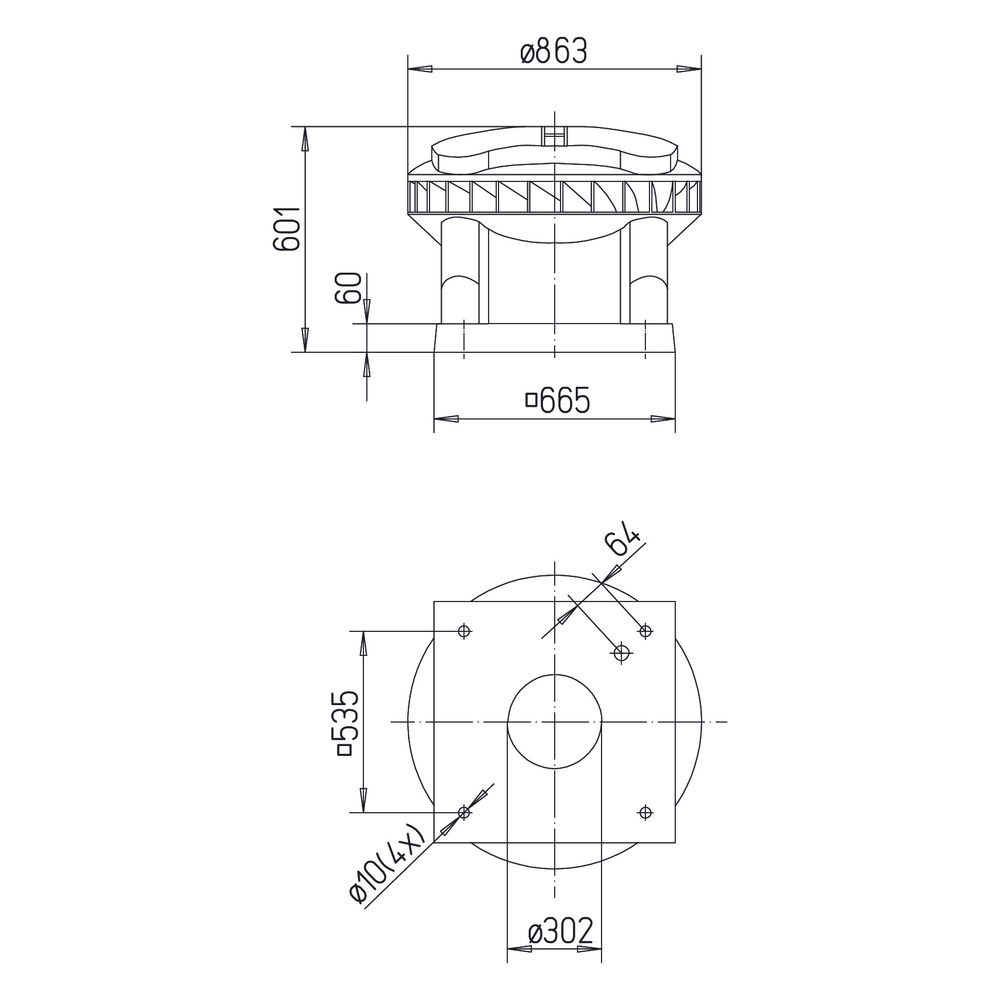 Helios DV EC 400 A Pro Dachventilator mit EC-Motor und Drucksteuerung, 4000m3/h, 303W, 23... HELIOS-08387 4010184083870 (Abb. 2)