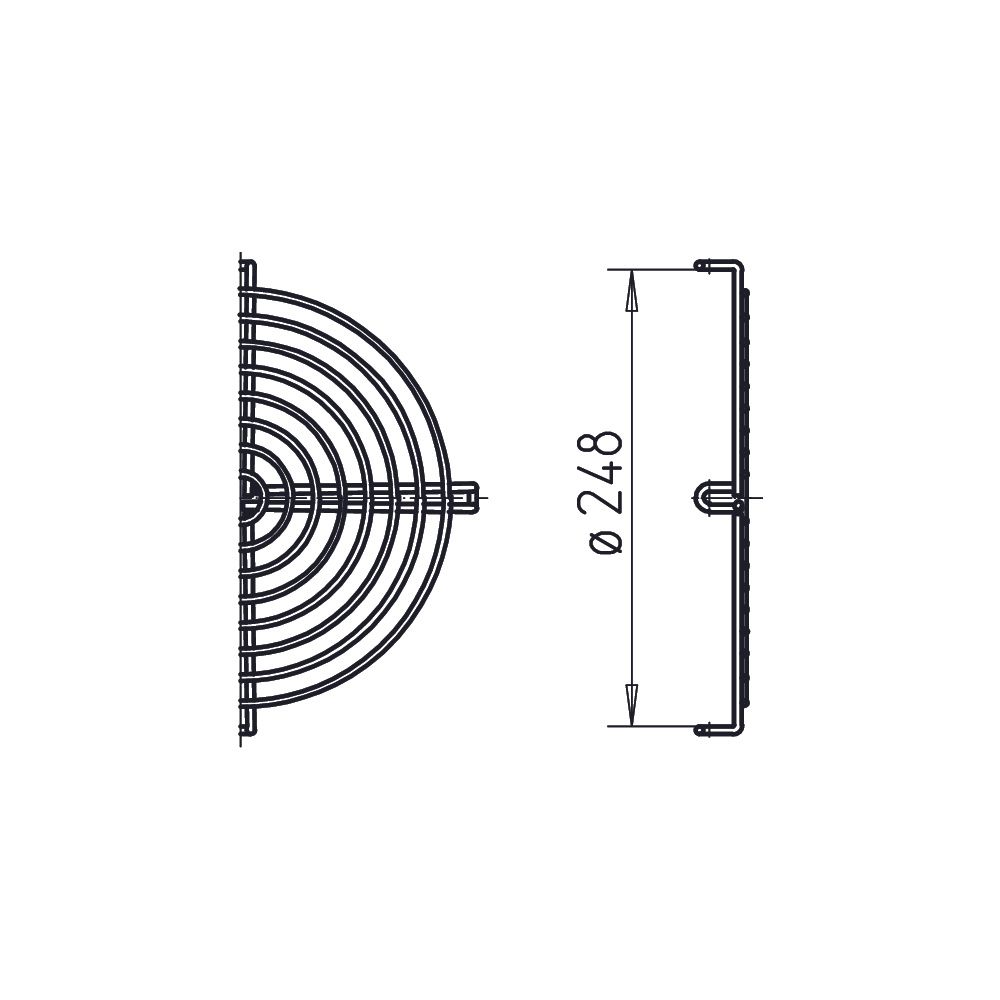 Helios SGR 250 EX Schutzgitter nach DIN EN 294 zu Rohrdruchmesser DN 250, Maschenweite 8m... HELIOS-05052 4010184050520 (Abb. 2)