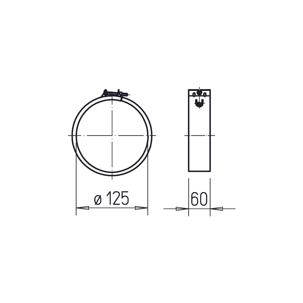 Helios BM 125 Befestigungsmanschetten DN 125, 2 Stück... HELIOS-05076 4010184050766 (Abb. 2)