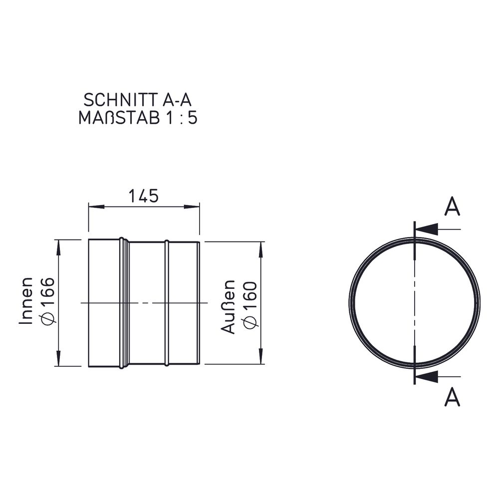 Helios Steckverbinder STV 160, für Steigrohranschluss, an Dachhaube DH 160... HELIOS-02028 4010184020288 (Abb. 3)