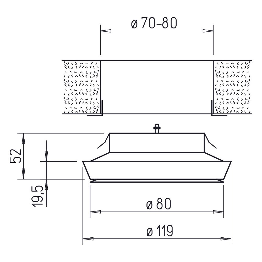 Helios TVZ 80, KTVZ 80 Tellerventil für Zuluft DN 80, Kunststoff UV-beständig, Weiß... HELIOS-02762 4010184027621 (Abb. 2)