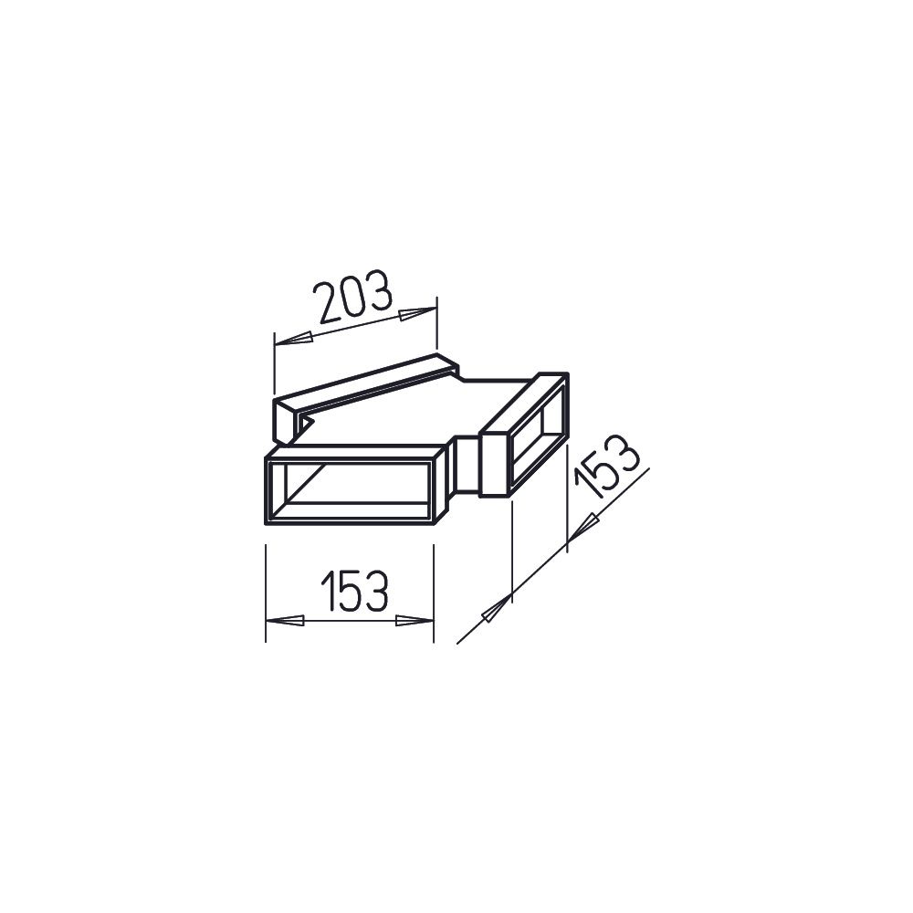 Helios FK-Y 200/150/150 Flachkanal Hosen T-Stück 2x 150x50mm, 1x 200x50mm, Stahlblech ver... HELIOS-02929 4010184029298 (Abb. 2)