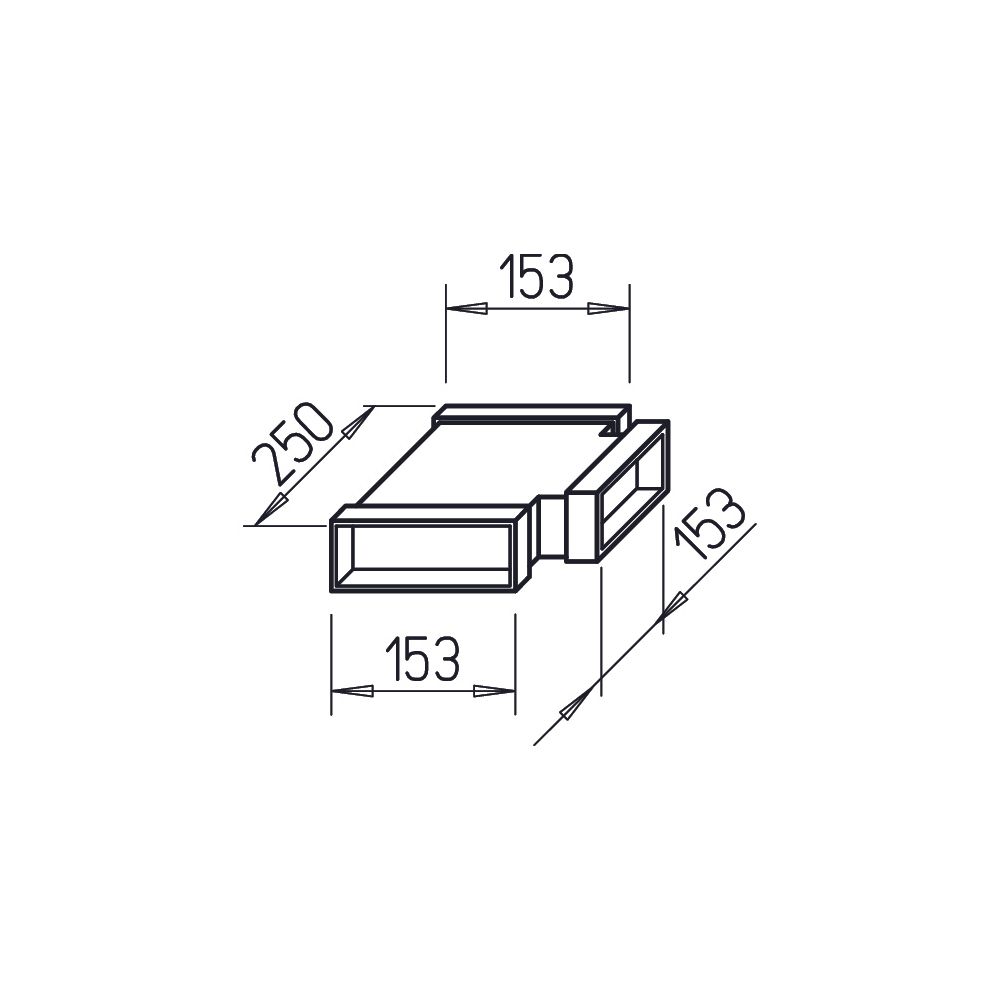 Helios FK-T 150/150/150 Flachkanal T-Stück 3x 150x50mm, Stahlblech verzinkt... HELIOS-02921 4010184029212 (Abb. 2)
