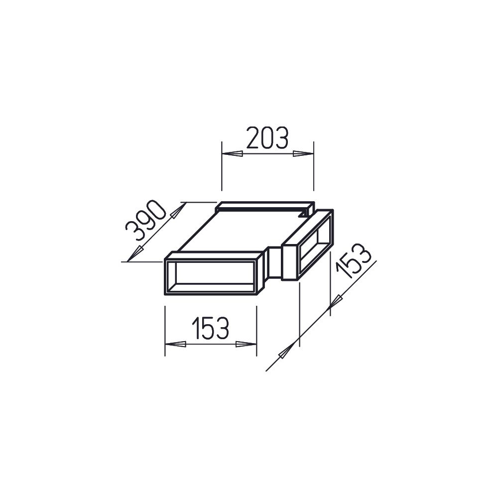 Helios FK-T 150/150/200 Flachkanal T-Stück 2x 150x50mm, 1x 200x50mm, Stahlblech verzinkt... HELIOS-02923 4010184029236 (Abb. 2)