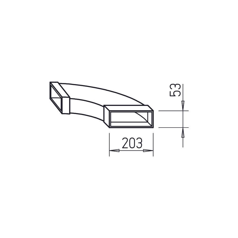 Helios FK-BH 200/90 Flachkanalbogen waagrecht 200x50mm, 90 Grad, Stahlblech verzinkt... HELIOS-02911 4010184029113 (Abb. 2)