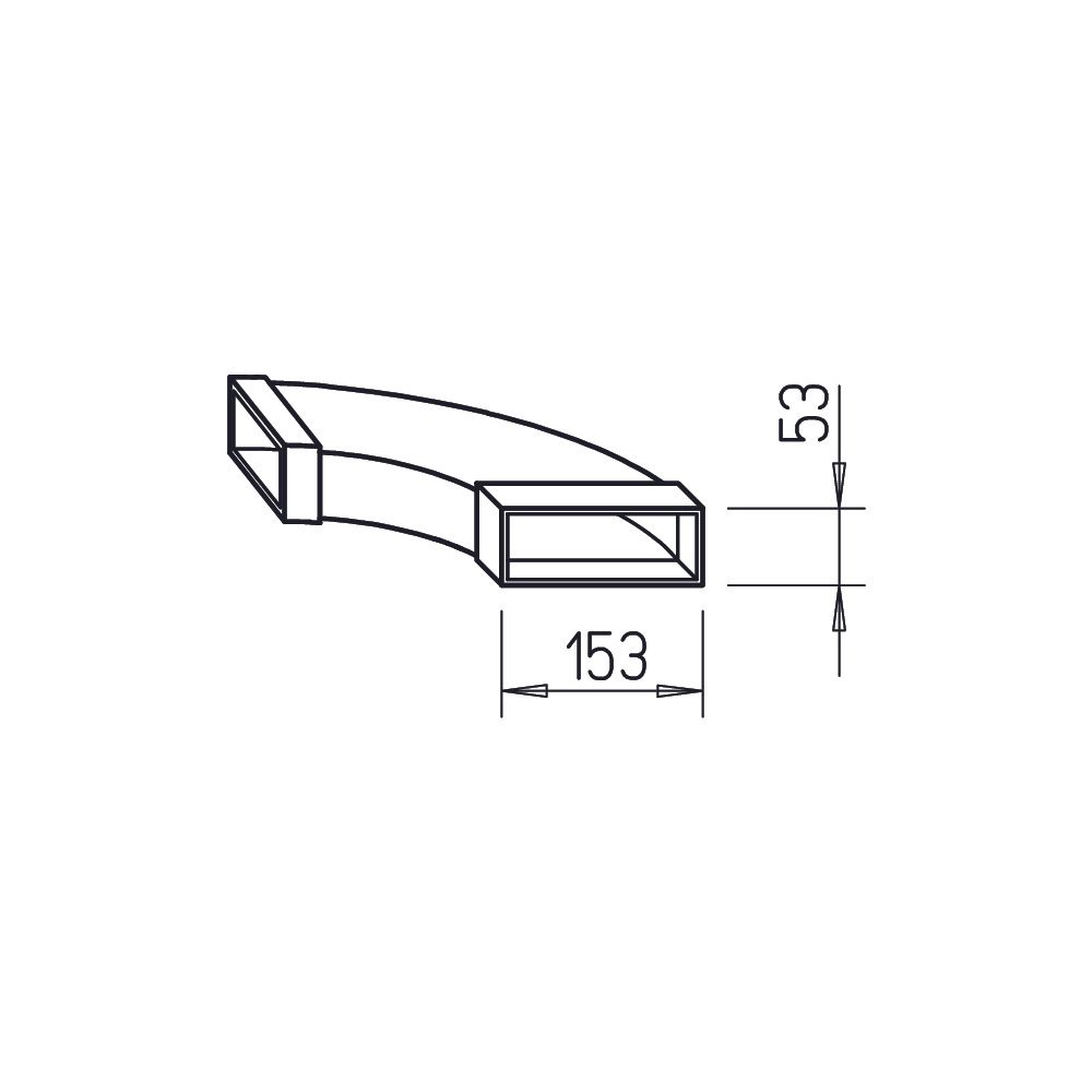 Helios FK-BH 150/90 Flachkanalbogen waagrecht 150x50mm, 90 Grad, Stahlblech verzinkt... HELIOS-02909 4010184029090 (Abb. 2)