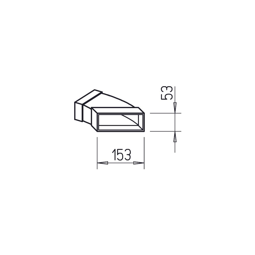 Helios FK-BH 150/45 Flachkanalbogen waagrecht 150x50mm, 45 Grad, Stahlblech verzinkt... HELIOS-02910 4010184029106 (Abb. 2)