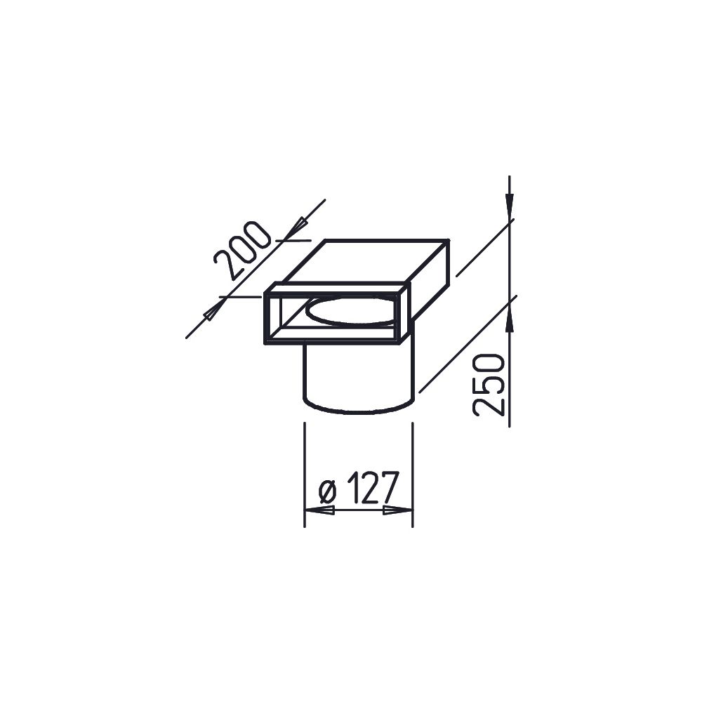 Helios FK-EV 200/125 Flachkanal Endstück 200x50mm, 90 Grad, Anschluss für Tellerventile D... HELIOS-02940 4010184029403 (Abb. 2)