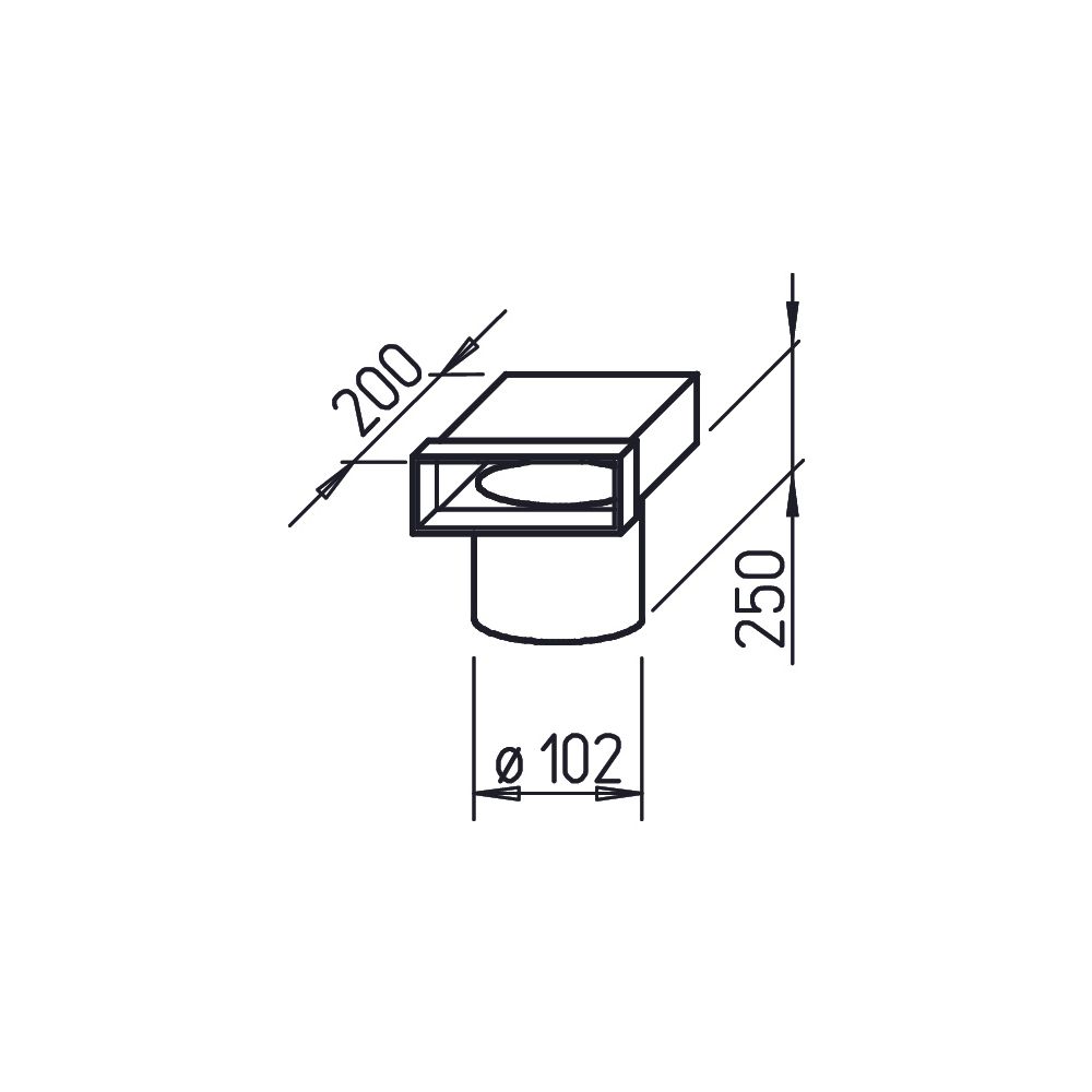 Helios FK-EV 200/100 Flachkanal Endstück 200x50mm, 90 Grad, Anschluss für Tellerventile D... HELIOS-02939 4010184029397 (Abb. 2)