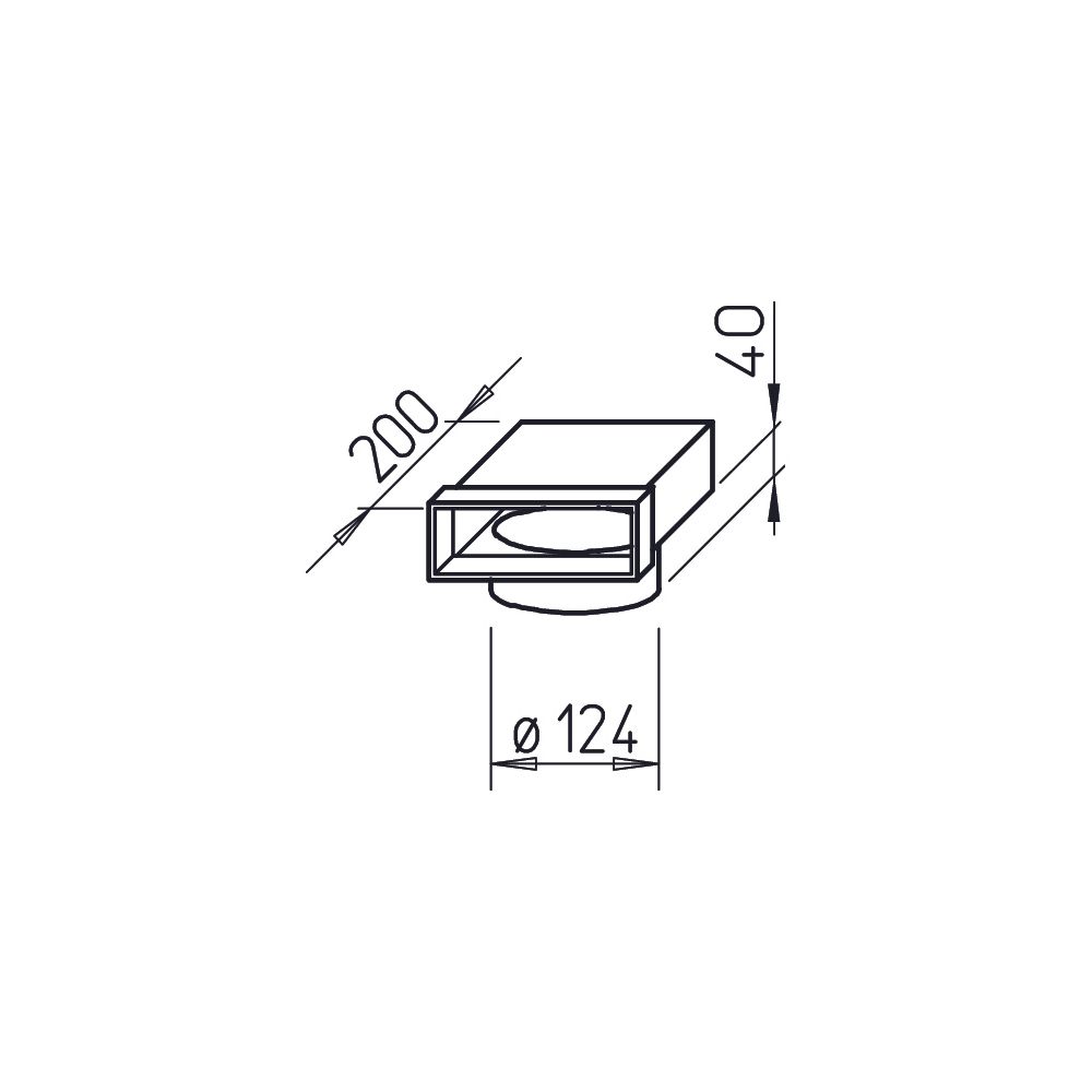 Helios FK-ER 150/125 Flachkanal Endstück 150x50mm, 90 Grad, Anschluss für Wickelfalzrohr ... HELIOS-02935 4010184029359 (Abb. 2)