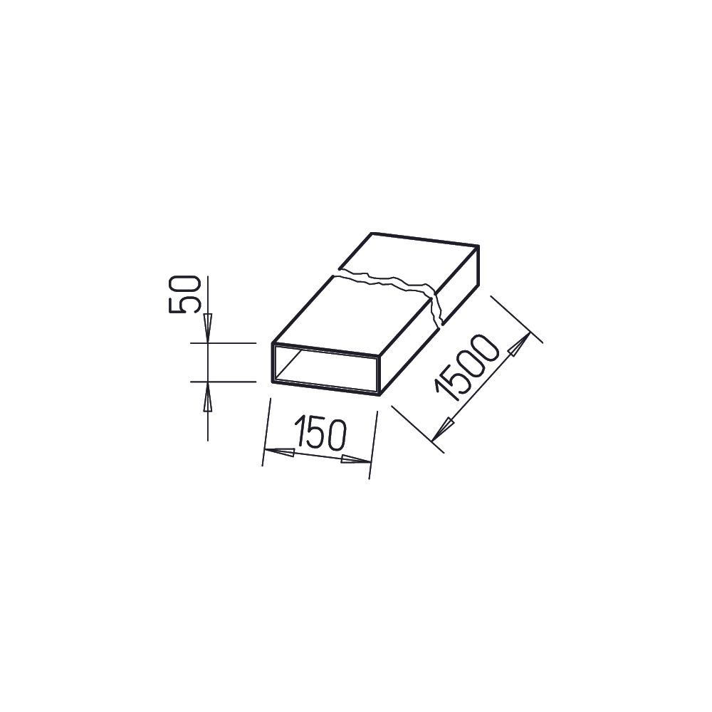 Helios FK 150 Flachkanal 150x50mm, Länge 1500mm, Stahlblech verzinkt... HELIOS-02905 4010184029052 (Abb. 2)