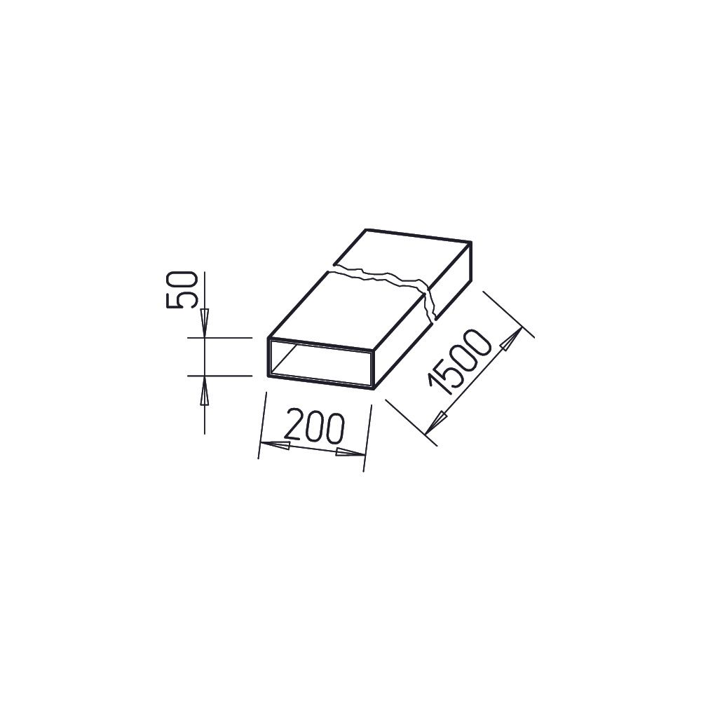 Helios FK 200 Flachkanal 200x50mm, Länge 1500mm, Stahlblech verzinkt... HELIOS-02906 4010184029069 (Abb. 2)