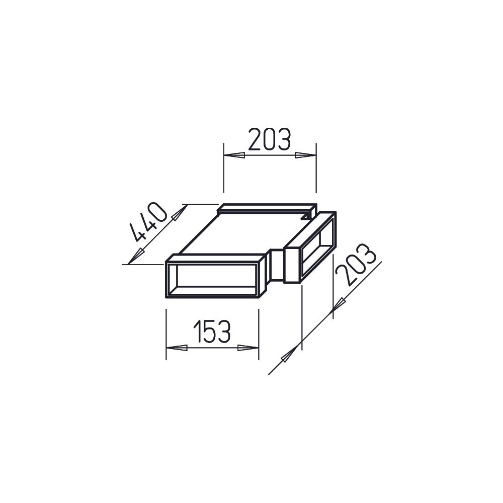 Helios FK-T 150/200/200 Flachkanal T-Stück 1x 150x50mm, 2x 200x50mm, Stahlblech verzinkt... HELIOS-02924 4010184029243 (Abb. 2)