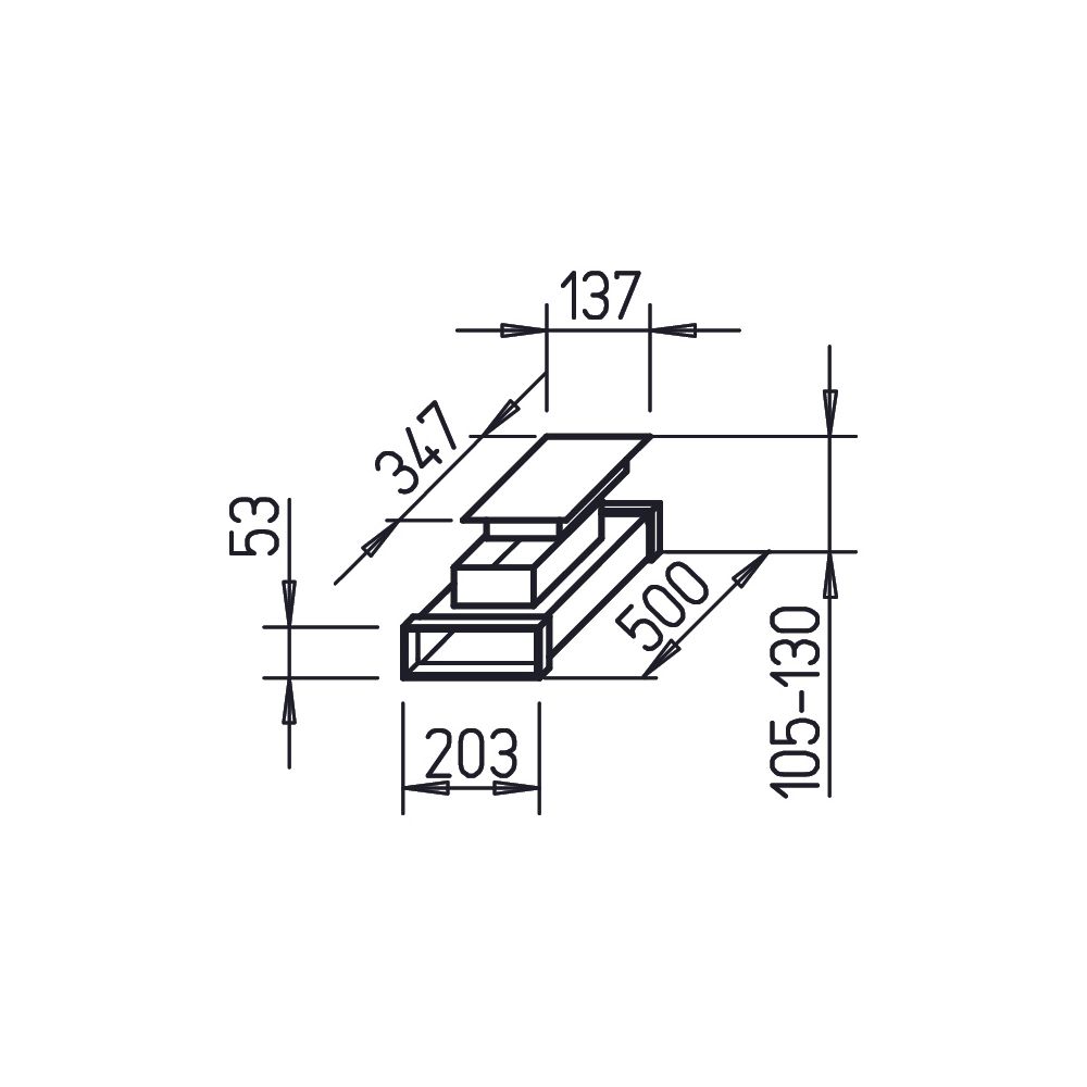 Helios FK-RZ 200 Kanal-Revisions-Zwischenstück 500mm lang, 50mm hoch, 200mm breit, Stahlb... HELIOS-02931 4010184029311 (Abb. 2)