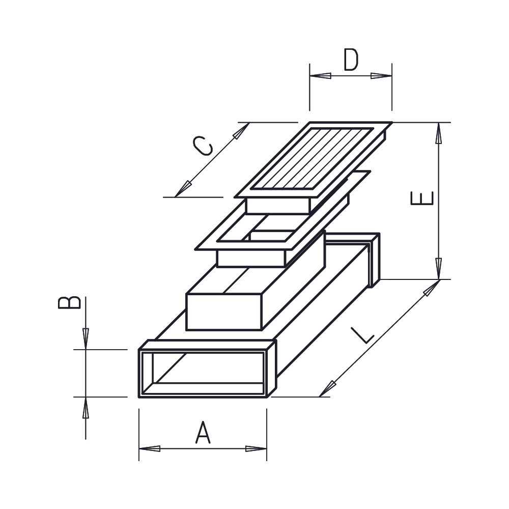 Helios FK-BA 150 Bodengitter mit Einbaugehäuse 150x50mm, Stahlblech verzinkt... HELIOS-02986 4010184029861 (Abb. 2)